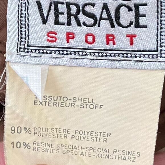 Versace Sport Chocolate Brown Medusa Logo Flat Bill Hat. Size Large. EUC! - Picture 7 of 9